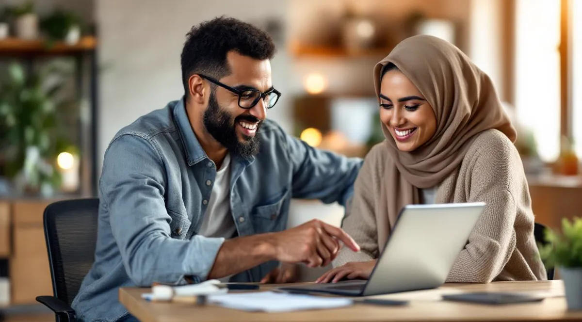 Équipe ETcaisse accompagnant un commerçant marocain sur son logiciel de caisse