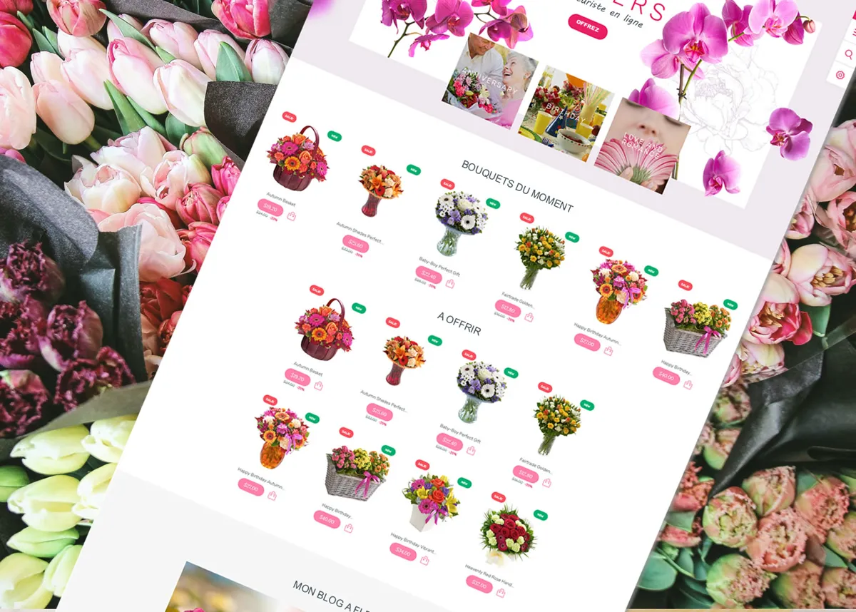 Exemple de site e-commerce pour fleuriste