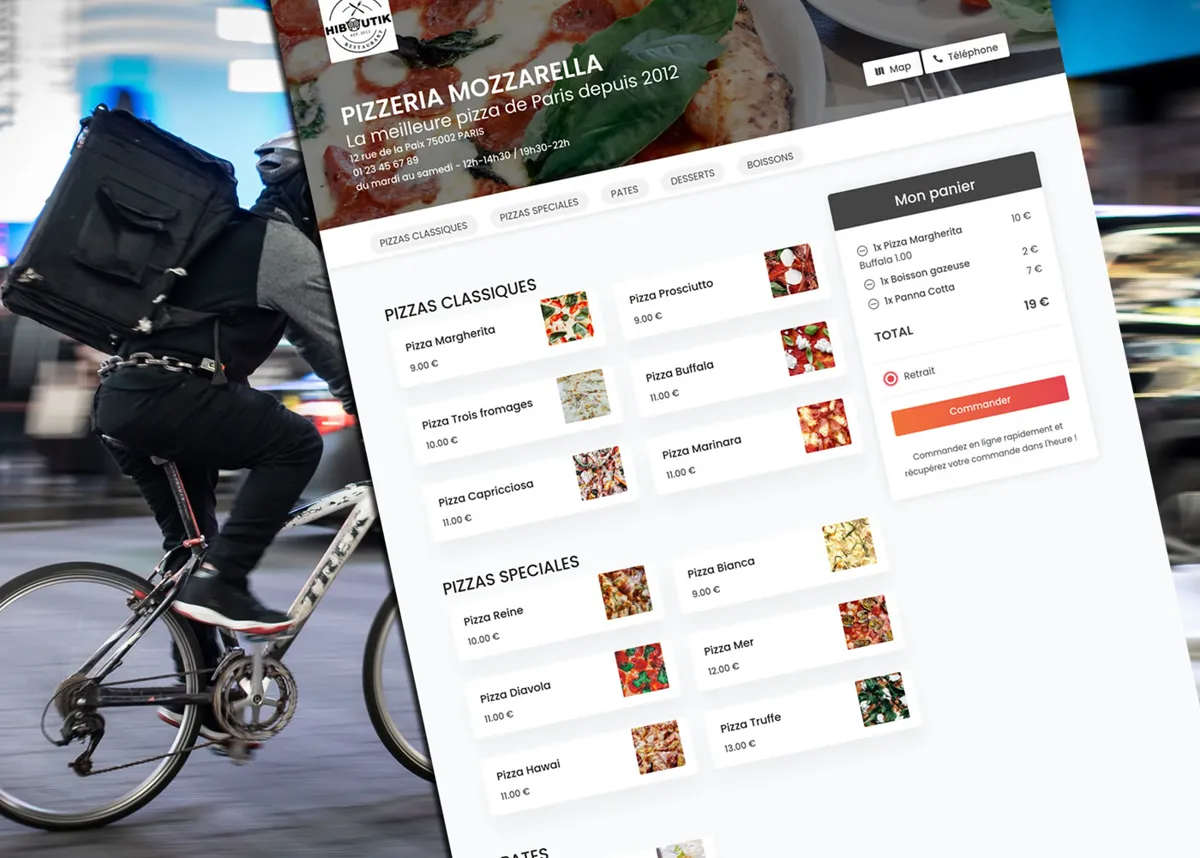 Exemple de site de commande en ligne pour restaurant